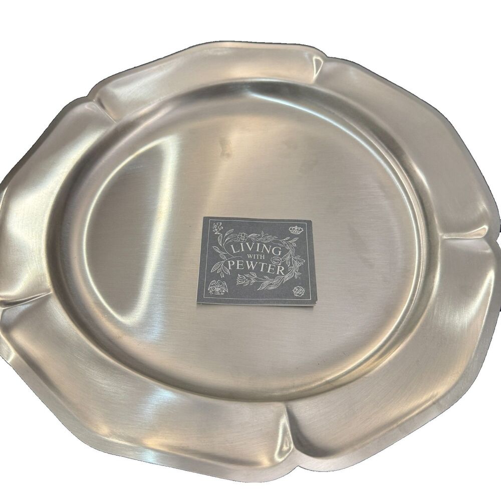 Vintage International Silver Company 10 inch  serving platter, scalloped edge